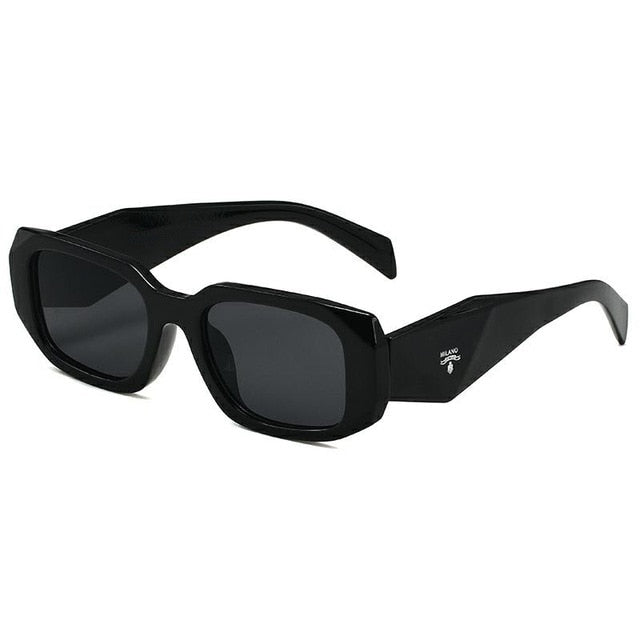 Vintage Sunglasses  Luxury Brand Square Black