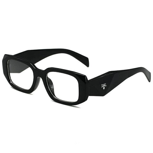 Vintage Sunglasses  Luxury Brand Square Black