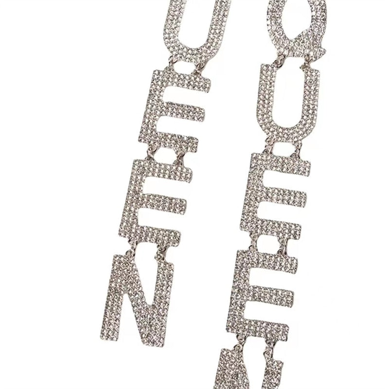 Fashion Long Letters Pendant Earring Fashion