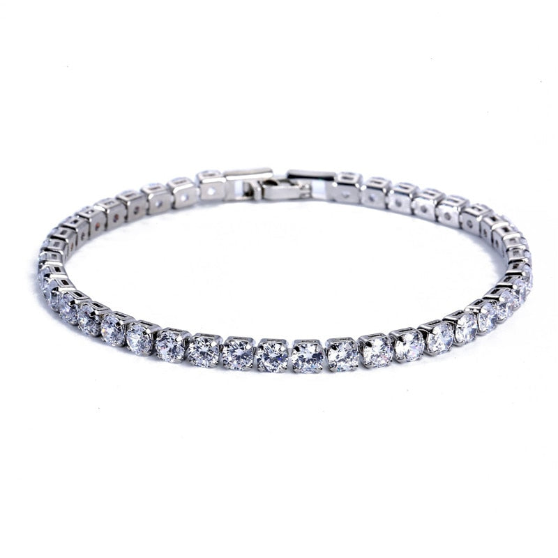 4mm Cubic Zirconia Tennis Bracelet Iced Out Chain Bracelets For Women Men