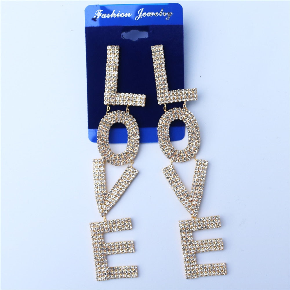 Fashion Long Letters Pendant Earring Fashion